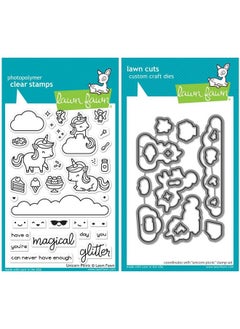 Lawn Fawn Unicorn Picnic Clear Stamps And Dies 2 Items  - Image 1