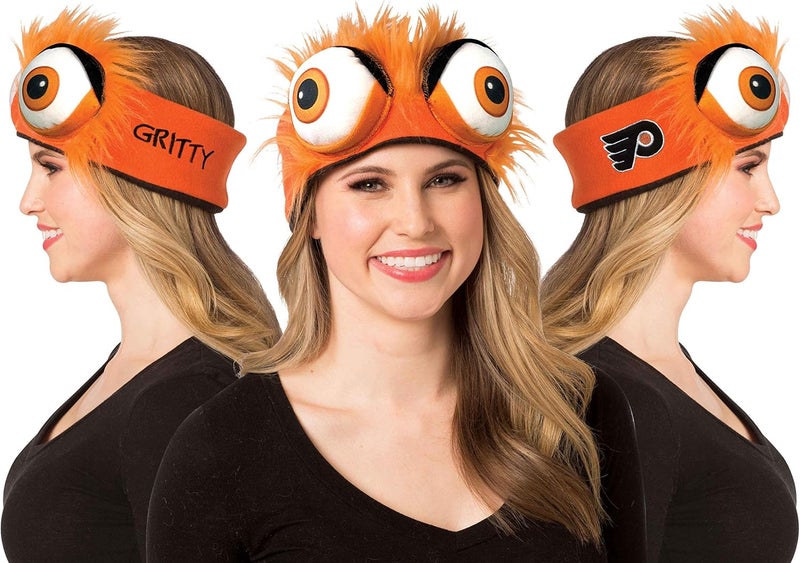 Rasta Imposta NHL’s Philadelphia Flyers Gritty Mascot Headband Hockey, Men and Women, One Size Fits Tweens to Adults, Orange - Image 1