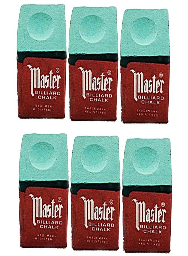 Master Half Dozen Green Master Pool Cue Chalk (6 Pieces)