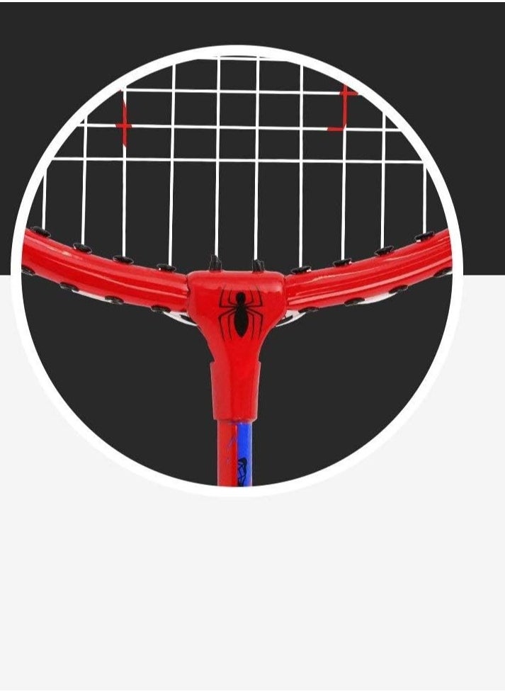 AVENGERS - Spiderman Badminton Rackets Set of 2 Pcs With 3 Shuttlecocks And A Carry Bag, Premium Quality Rackets With Comfortable Grip, Official Size and Weight, Best Choice for Professionals and Beginners - Image 1