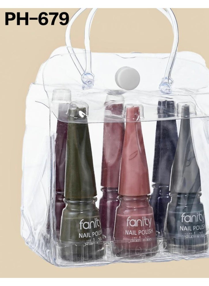 FANITY PH-679 Mini Kiss Nail Polish, 6 pieces