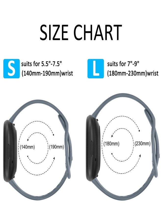 اي كي مجموعة من 3 أساور رياضية متوافقة مع ساعات Fitbit Sense 2 / Sense / Fitbit Versa 4 / Versa 3 للرجال والنساء، أساور كلاسيكية ناعمة لساعات Fitbit Sense 2 / Sense / Versa 4 / Versa 3 الذكية (مقاس كبير، لون أزرق داكن) - Image 3