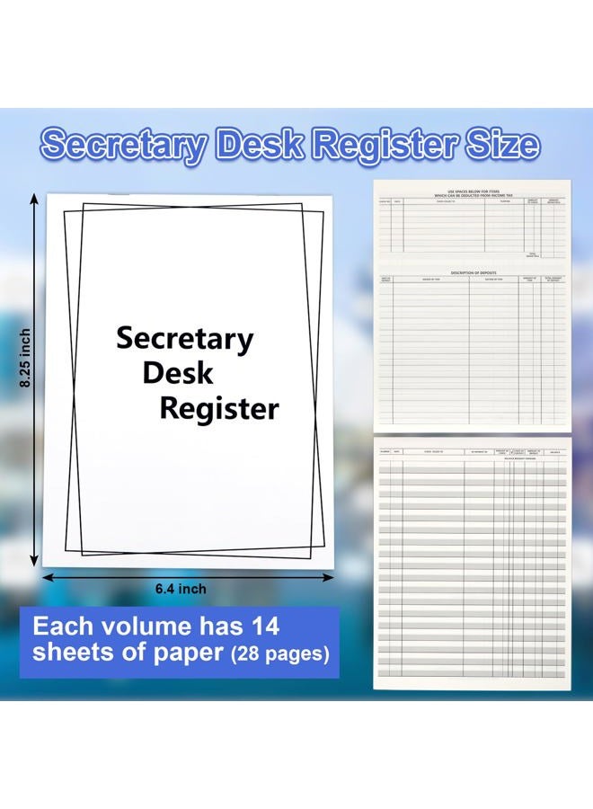 WANGDEFA 5 Pieces Checkbook Transaction Register 6.4 * 8.25inch Secretary Deskbook Check Register Check Desk Registers Executive Business Deskbook for Office - Image 2