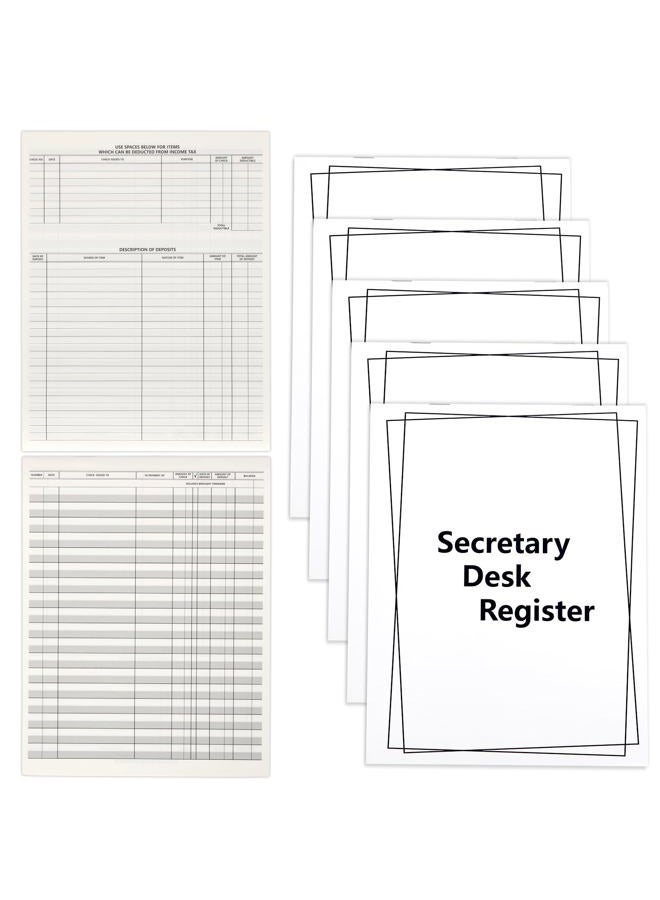WANGDEFA 5 Pieces Checkbook Transaction Register 6.4 * 8.25inch Secretary Deskbook Check Register Check Desk Registers Executive Business Deskbook for Office - Image 1