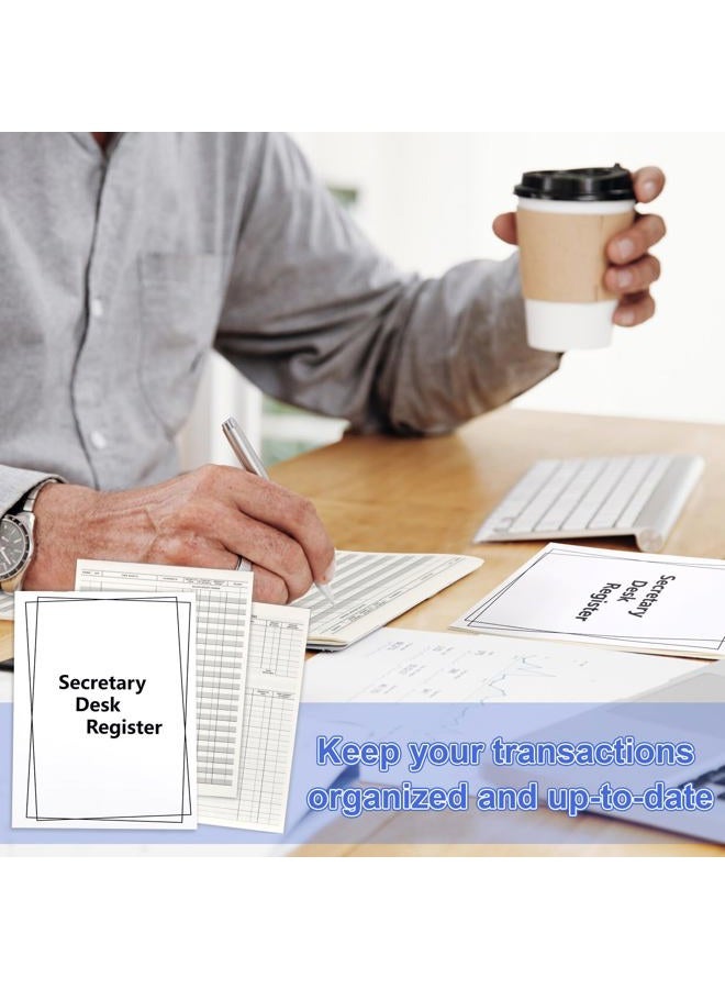 WANGDEFA 5 Pieces Checkbook Transaction Register 6.4 * 8.25inch Secretary Deskbook Check Register Check Desk Registers Executive Business Deskbook for Office - Image 4