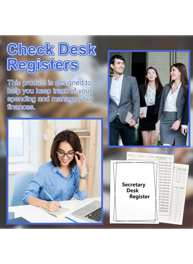 WANGDEFA 5 Pieces Checkbook Transaction Register 6.4 * 8.25inch Secretary Deskbook Check Register Check Desk Registers Executive Business Deskbook for Office - Image 5
