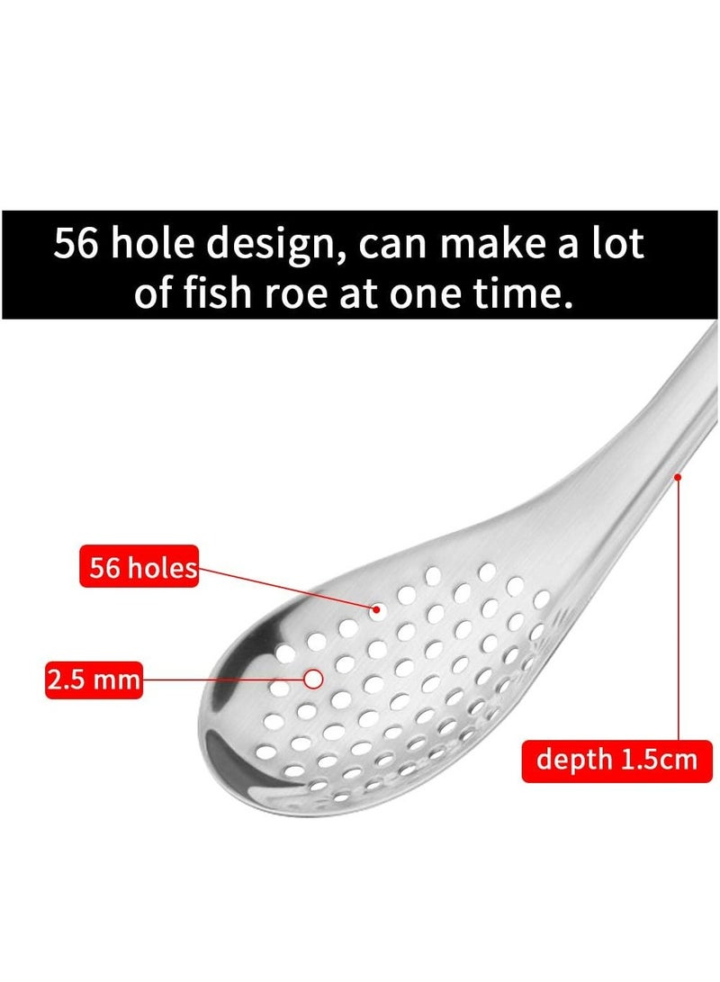 Loquat 2-Piece Spherification Spoon Molecular Slotted Spherical Spoon Kitchen - Image 4