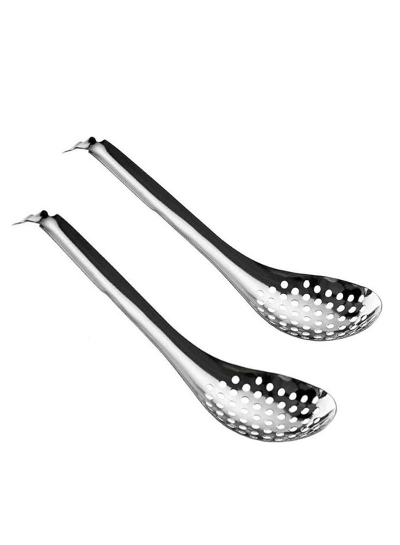 Loquat 2-Piece Spherification Spoon Molecular Slotted Spherical Spoon Kitchen - Image 1