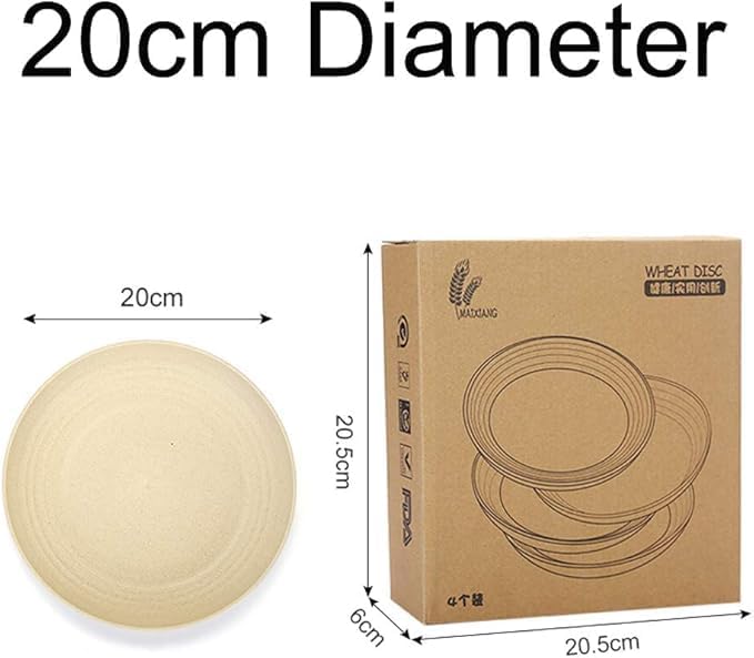 Eletree Dinner Plates Set Lightweight,Unbreakable Eco Friendly & Reusable Breakfast Plates for Hot&Cold Serving Reusable Plate Set Perfect for Dinner Dishes Healthy,BPA Free (Set of 3(12 Pcs), 20 CM) - Image 2