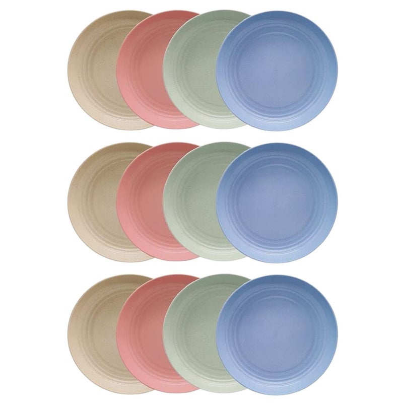 Eletree Dinner Plates Set Lightweight,Unbreakable Eco Friendly & Reusable Breakfast Plates for Hot&Cold Serving Reusable Plate Set Perfect for Dinner Dishes Healthy,BPA Free (Set of 3(12 Pcs), 20 CM) - Image 1