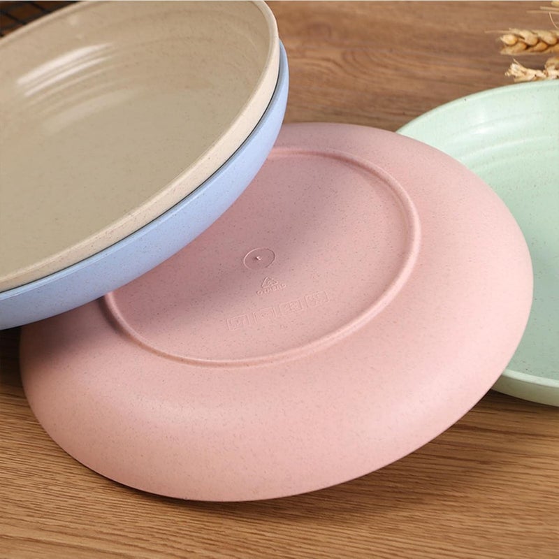 Eletree Dinner Plates Set Lightweight,Unbreakable Eco Friendly & Reusable Breakfast Plates for Hot&Cold Serving Reusable Plate Set Perfect for Dinner Dishes Healthy,BPA Free (Set of 3(12 Pcs), 20 CM) - Image 3