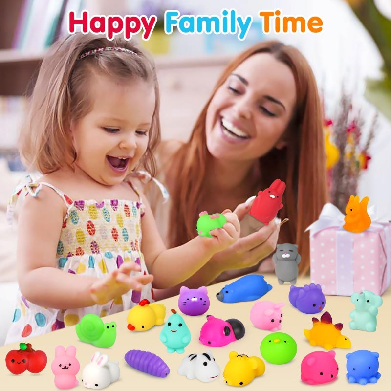 Yunaking 130PCS Squishies Mochi Squishy Toy, Kawaii Squishies Party Favors for Kids Stress Relief Fidget Toys Treasure Box Toys Classroom Prizes Kid Easter Egg Fillers Xmas Goodie Bag Stuffers, Random - Image 5