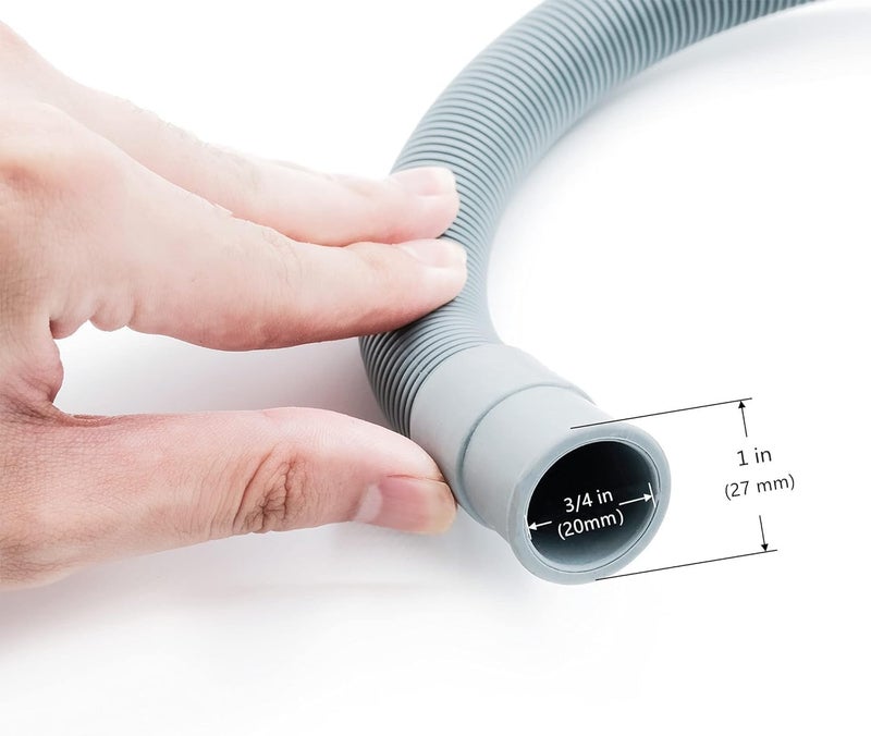 Lonimia Universal Drain Hose Extension Kit, 6ft PP Hose, Adapter, 2 Clamps, U-Bend Holder, White, 1.5"-0.8" Sizes, 4M Length - Image 3