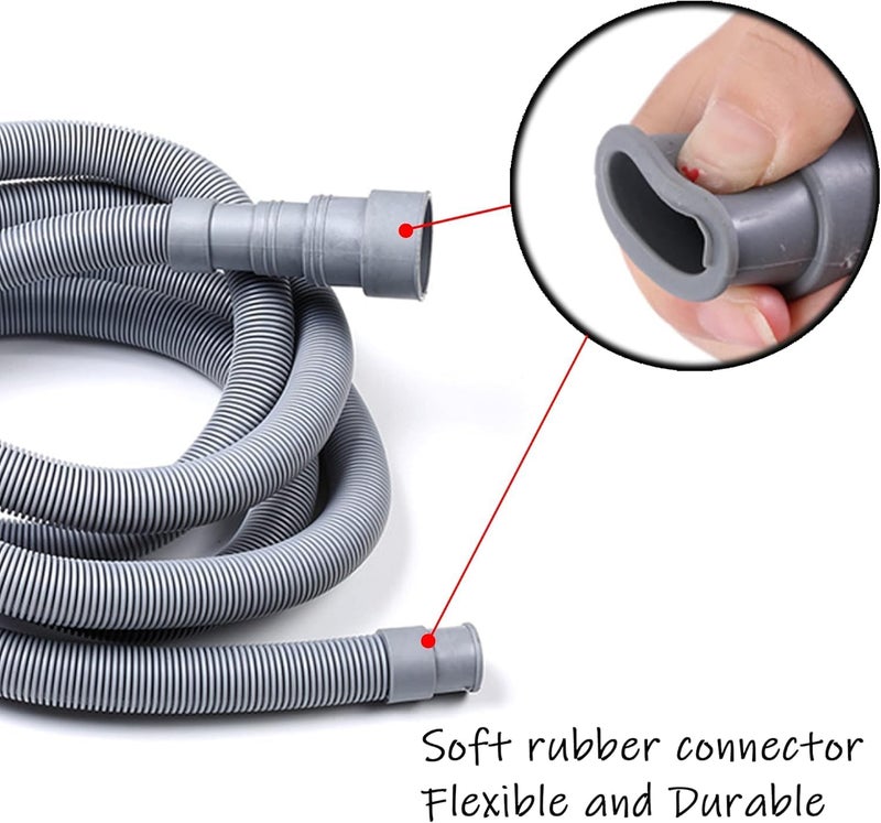 Lonimia Universal Drain Hose Extension Kit, 6ft PP Hose, Adapter, 2 Clamps, U-Bend Holder, White, 1.5"-0.8" Sizes, 4M Length - Image 5