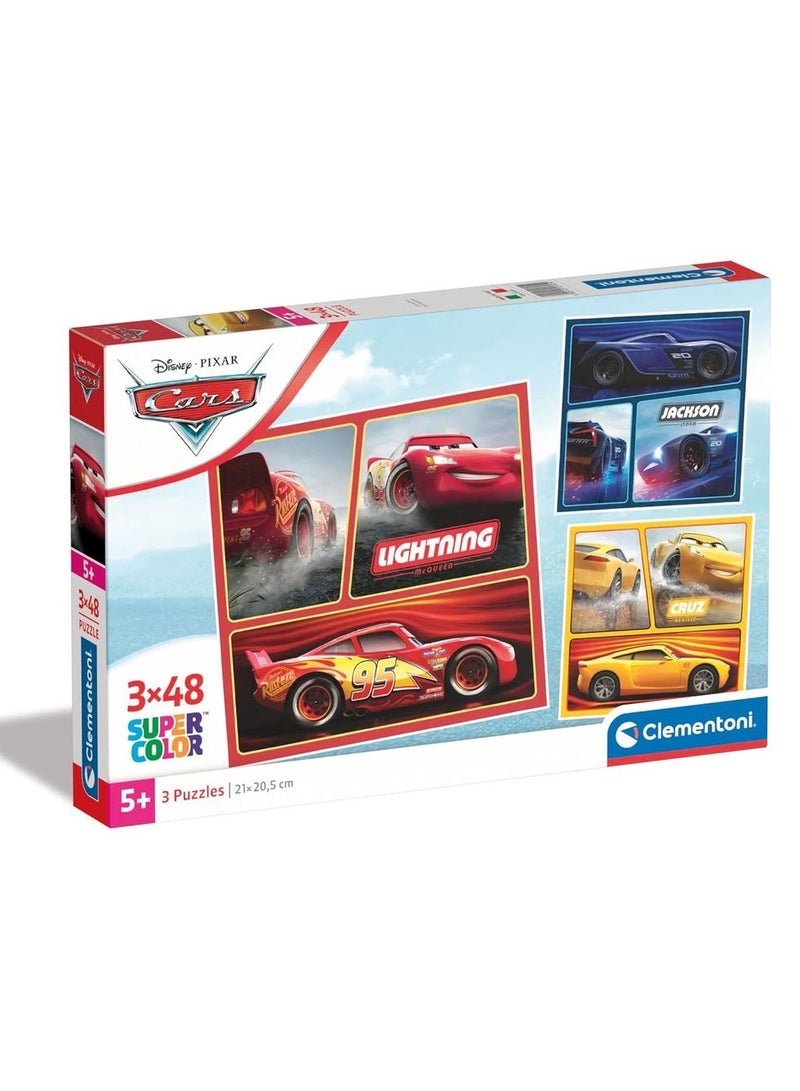Clementoni - Disney Cars Puzzle 3x48 Pieces - 25305 - Image 1