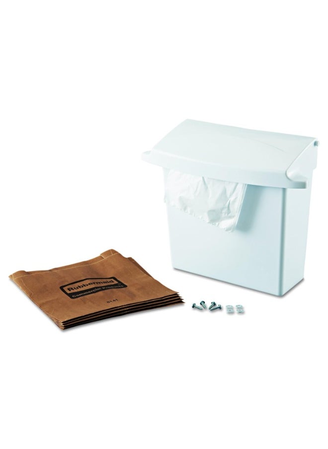 Rubbermaid Commercial Products Rubbermaid Commercial Products Wall-Mounted Sanitary Napkin Receptacle Rigid Liner Easy to Clean Durable Space Saving for Restrooms  - Image 3