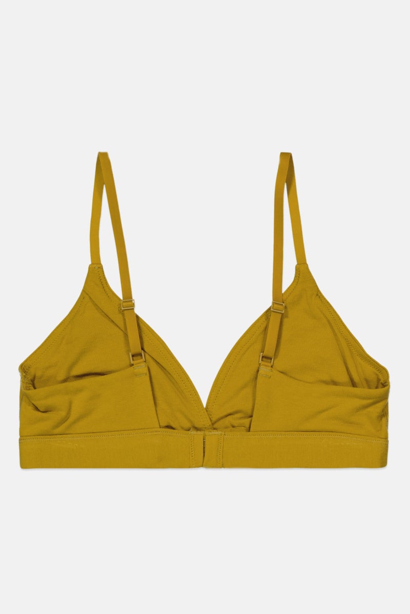 Etam Women Non Padded Plain Bra, Mustard - Image 2