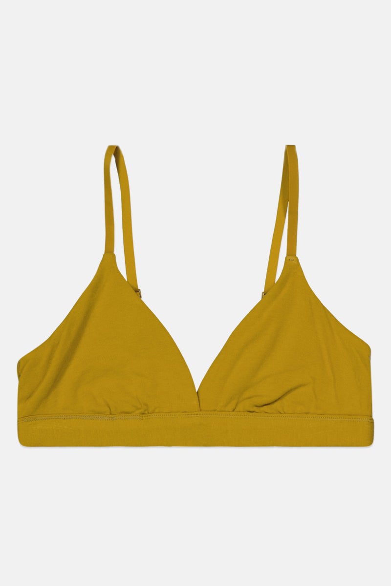 Etam Women Non Padded Plain Bra, Mustard - Image 1