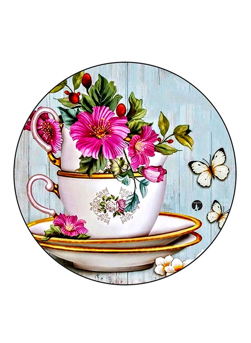 RKN Vintage Art Printed Mouse Pad Round  Multicolour