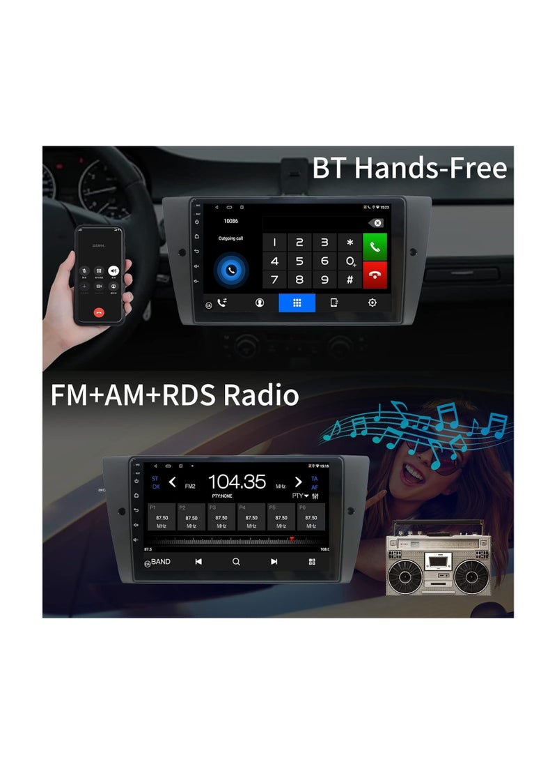 SHEZA STAR - Android Car Stereo for BMW 3 Series E90 E91 E92 E93 2005 To 2013 4GB RAM 64GB ROM 9 Inch Support Apple Carplay, MirrorLink WiFi BT, IPS Touch Screen with AHD Camera Included - Image 1