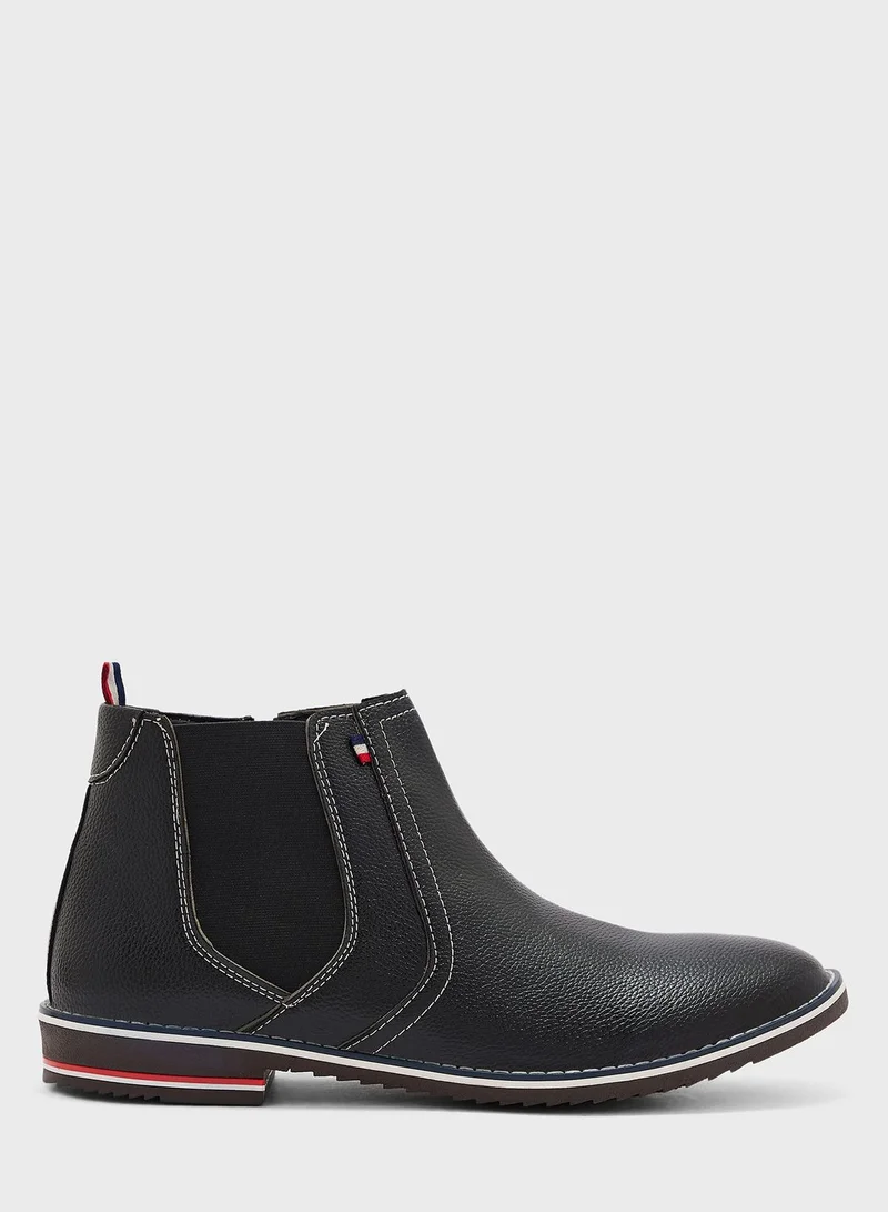 Robert Wood Webbing Detail Chelsea Boots