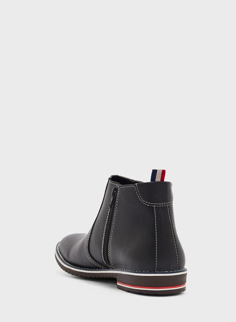 Robert Wood Webbing Detail Chelsea Boots