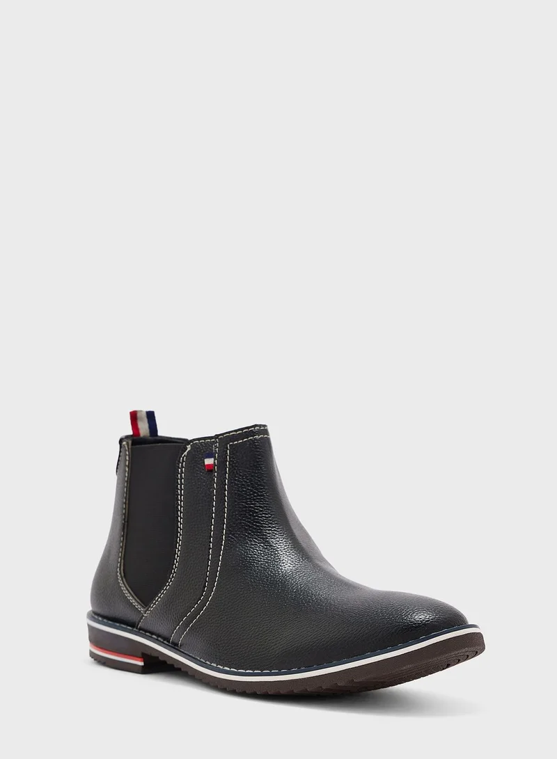 Robert Wood Webbing Detail Chelsea Boots