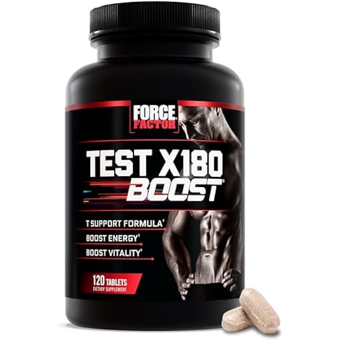 Force Factor Test X180 Boost, 9-in-1 T Support for Men with D-Aspartic Acid, Boron, Fenugreek, Tribulus Terrestris & zumXR to Help Boost Energy, Vitality & Performance, 120 Tablets - Image 1
