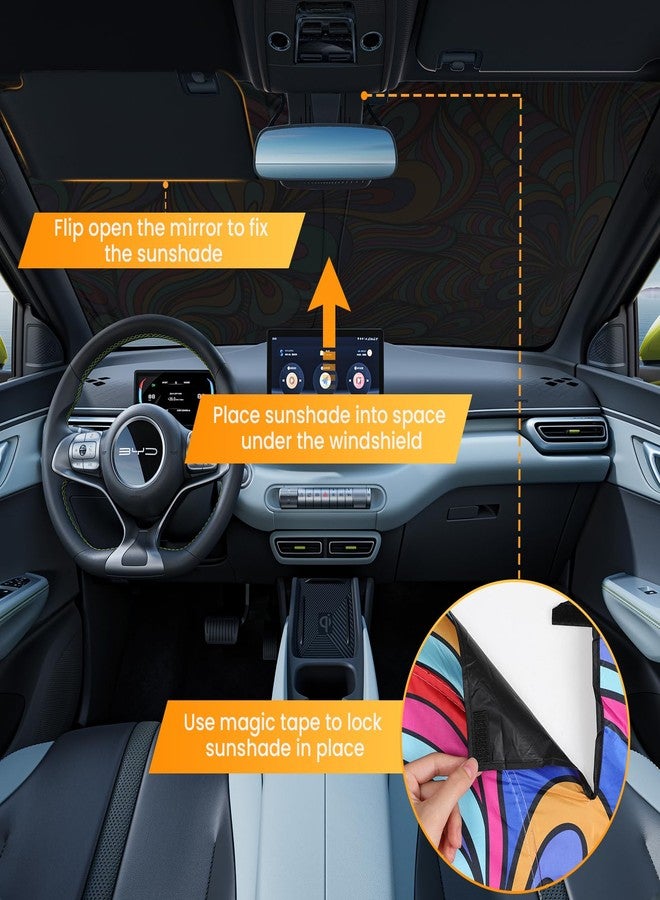 Pleneal Windshield Sun Shade - Car Sun Shade Windshield, Reflector Sunshade Offers Ultimate Sun Protection for Hatchback, Truck, SUV, MPV - Image 5