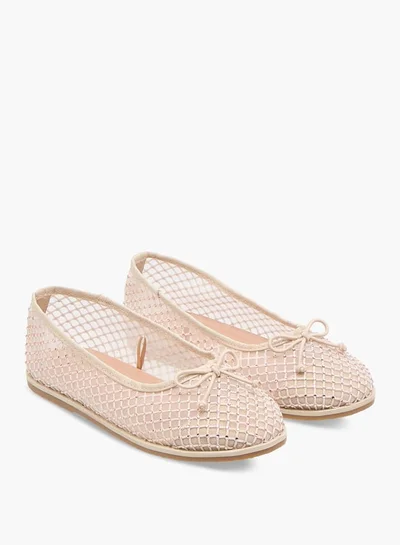 جونيورز Girls Bow Accent Slip-On Ballerina Shoes