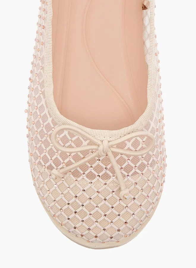 جونيورز Girls Bow Accent Slip-On Ballerina Shoes