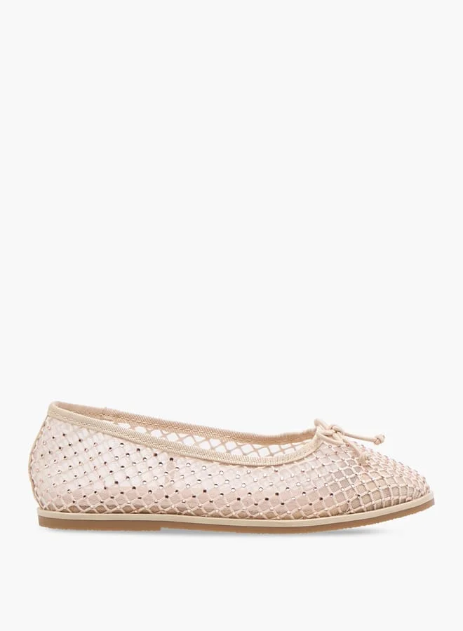 جونيورز Girls Bow Accent Slip-On Ballerina Shoes