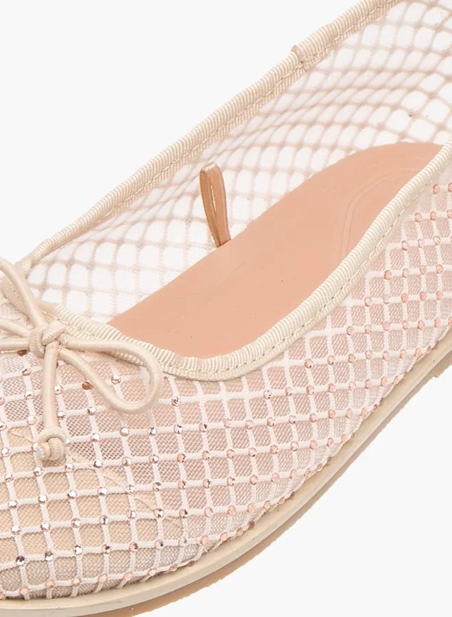 جونيورز Girls Bow Accent Slip-On Ballerina Shoes