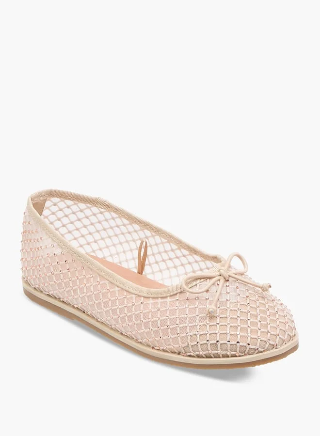 جونيورز Girls Bow Accent Slip-On Ballerina Shoes