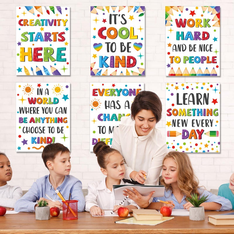 gisgfim 12pcs Classroom Motivational Poster Colorful Educational Poster Positive Quote Bulletin Board Inspirational Classroom Decorations for Elementary Middle High School Growth Mindset Wall Supplies - Image 5