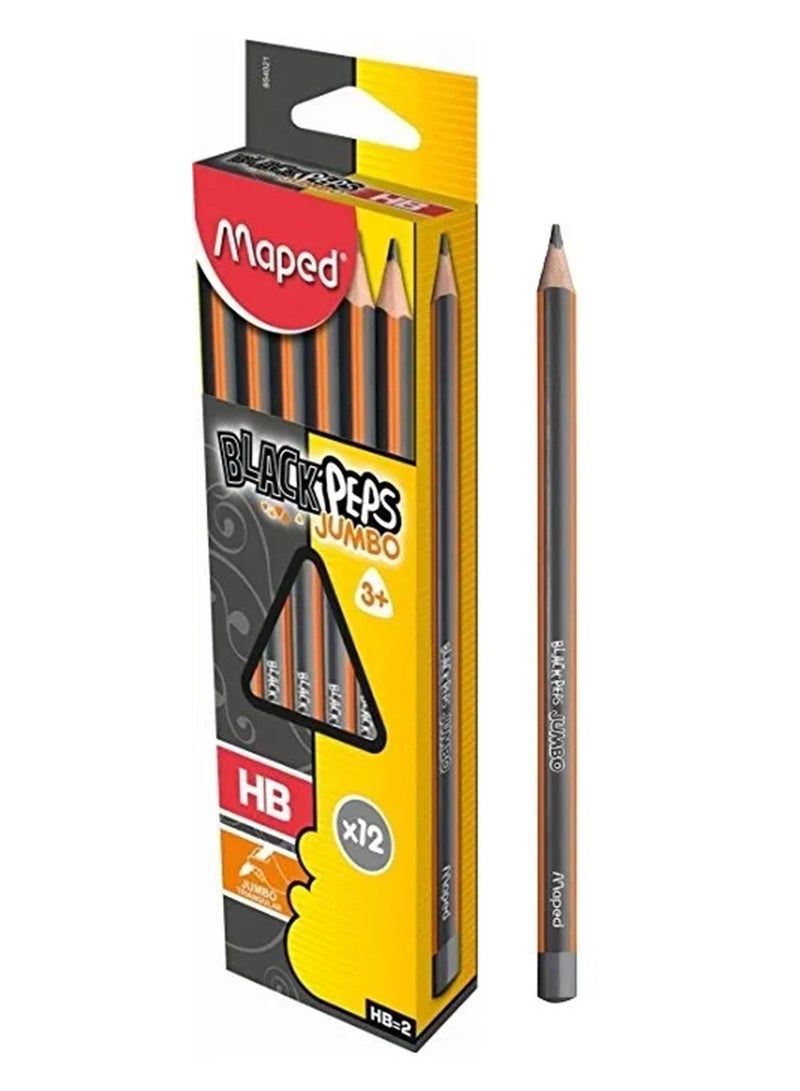 Maped 12-Piece Jumbo Graphite Learning Pencils - Image 1