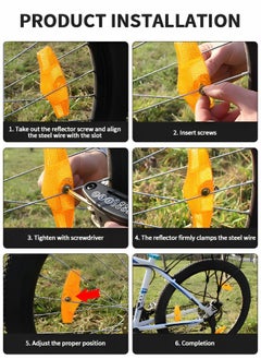 GROIC 9 Pcs Bicycle Reflectors Kits Front and Rear Kit Bike Wheel Spoke Reflectors Accessories Reflectors Safety Warning Lighting Sticker for Night Cycling, Handlebar, Seatpost, Wheel  - Image 4
