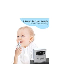 Generic Baby & Adult Electric Nasal Aspirator, Mucus Nose Suction Vacuum, 3 Adjustable Levels, White, Silicone, Waterproof  - Image 2