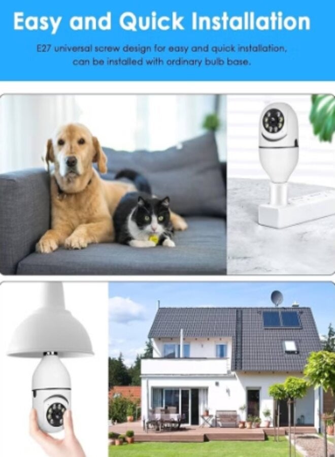 WiFi Light Bulb Camera, 360° Light Bulb Security Camera. HD Security Camera for Indoor Outdoor(AC110V-220V) - Image 4