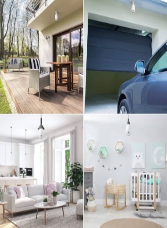 WiFi Light Bulb Camera, 360° Light Bulb Security Camera. HD Security Camera for Indoor Outdoor(AC110V-220V) - Image 3