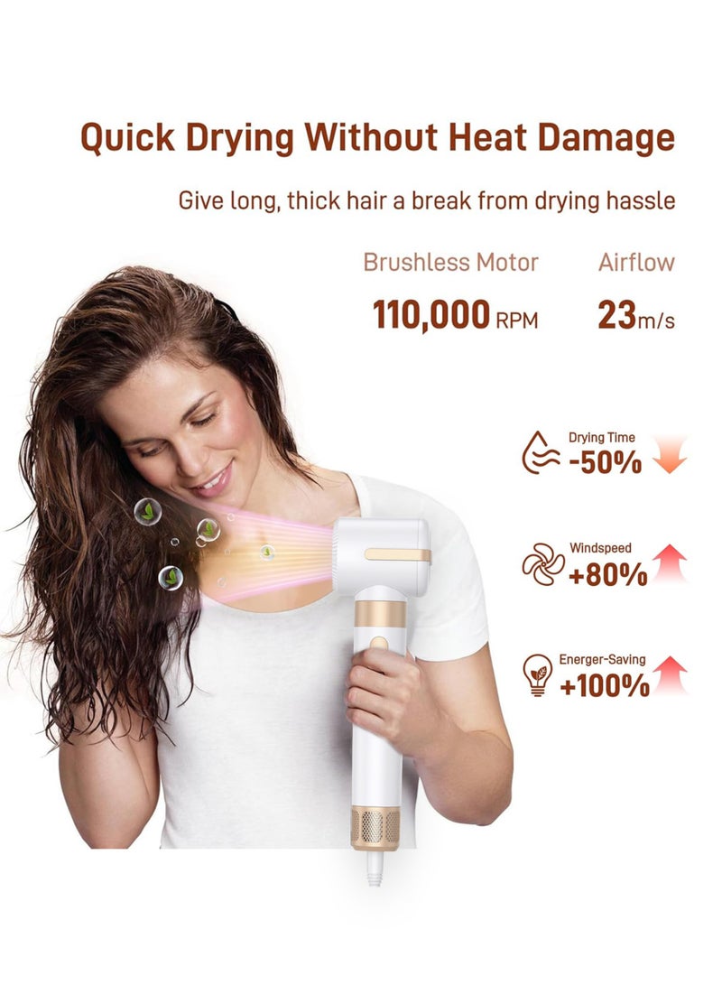 Jourvent 7 In 1 Hair Dryer Brush Styling Tools Set 1400W Hot Air Hair Curler Styler with Straightening and Curling Wands, Ionic Blow Dryer with 110,000 RPM Motor for Women Hair Types - Image 4