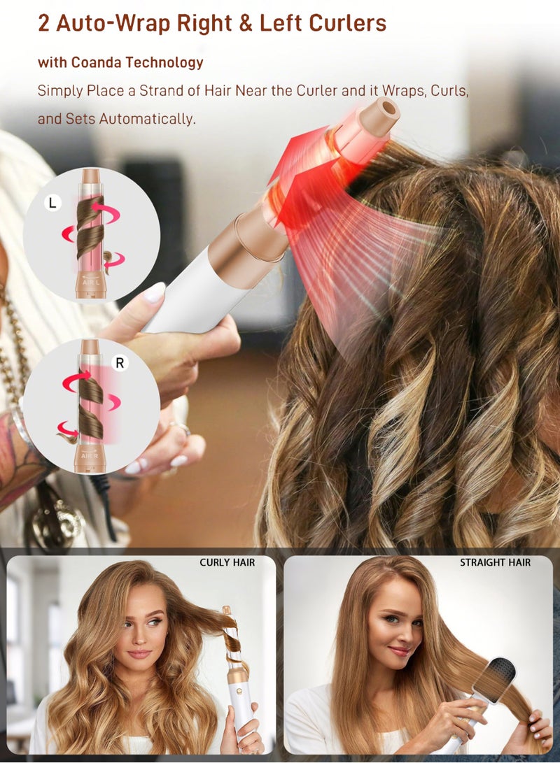 Jourvent 7 In 1 Hair Dryer Brush Styling Tools Set 1400W Hot Air Hair Curler Styler with Straightening and Curling Wands, Ionic Blow Dryer with 110,000 RPM Motor for Women Hair Types - Image 5
