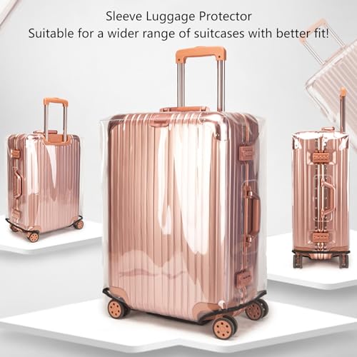 Veki Clear Suitcase Cover PVC Protector, Waterproof Transparent Luggage Cover Protective Bag, for Plastic Trolley Case Protect Suitcases from Scratch (Full enclosure 22inch) - Image 2