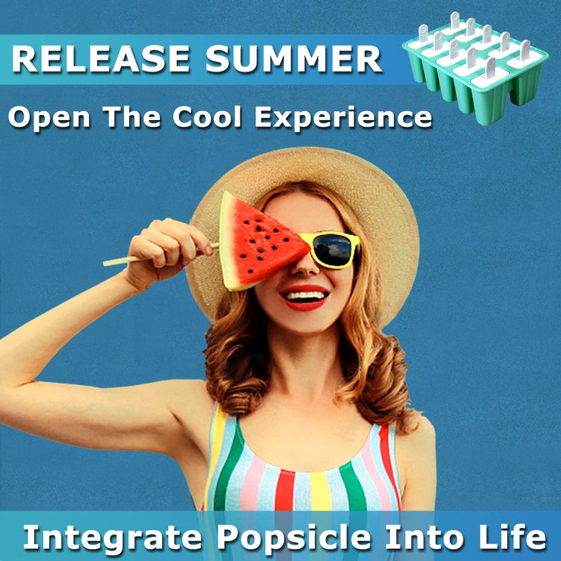 Choicy Silicone Popsicle Molds 12-cavity, DIY Ice Pop Mold for Kids Adult Teens, BPA Free Ice Cream Molds for Party Yogurt Juice Smoothies Sticks - Image 2