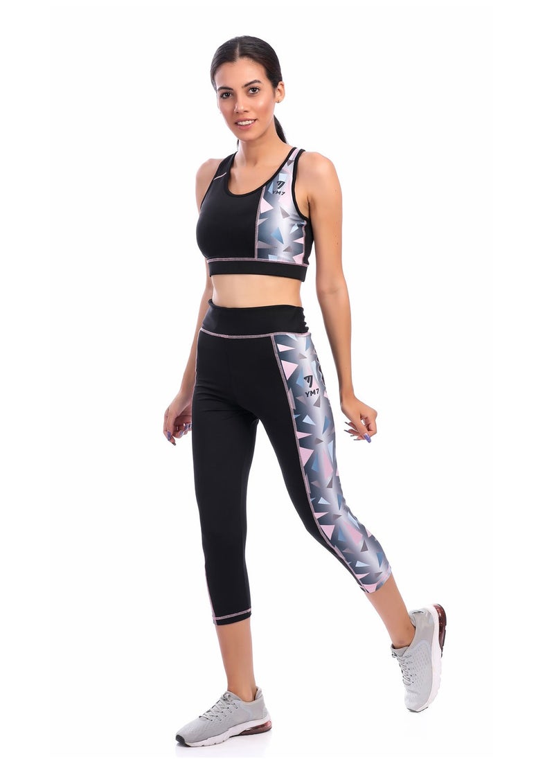 Generic - ARRORA-BLACK SPORTS BRA AND LEGGINGS SET - Image 1