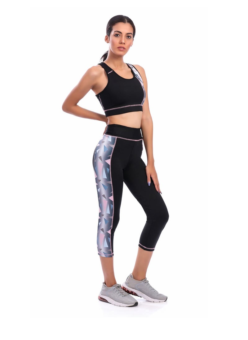 Generic - ARRORA-BLACK SPORTS BRA AND LEGGINGS SET - Image 1