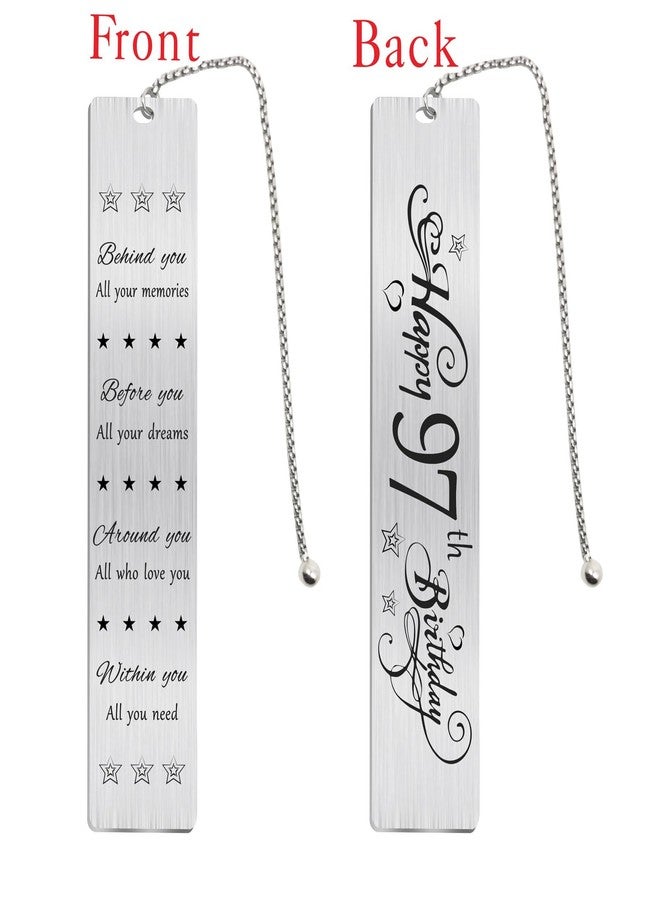 Jzxwan Happy 97th Birthday Gifts for Women Men, 97 Year Old Birthday Bookmark, Female 97 Yr Old Bday Card Gift Ideas, 1928 Book Mark for Woman Man, 97th Bday Decorations - Image 2