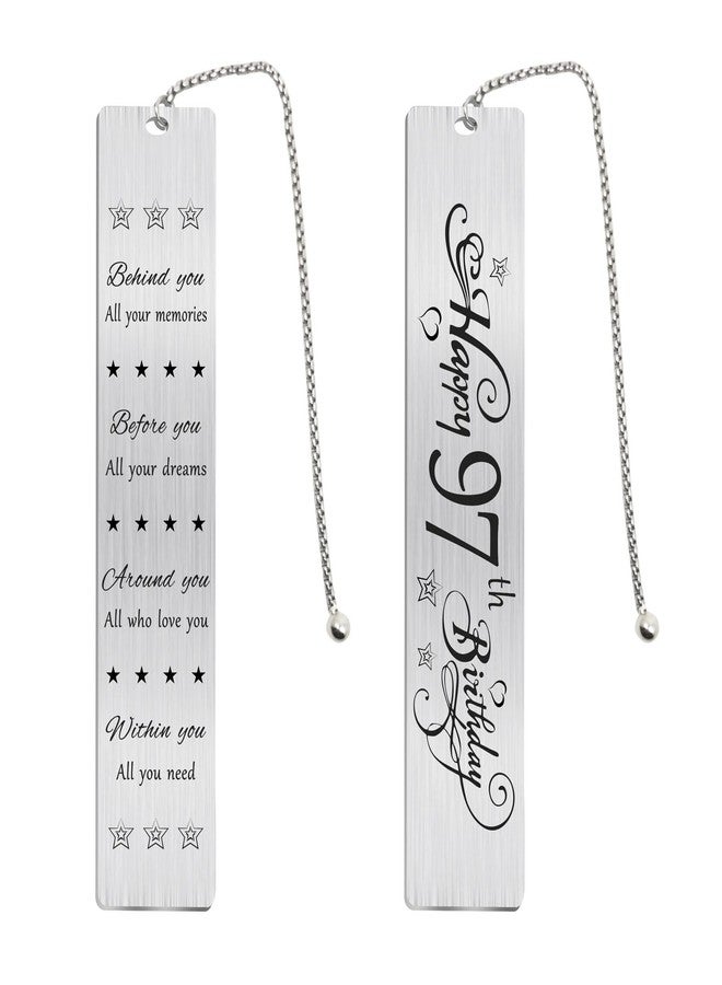 Jzxwan Happy 97th Birthday Gifts for Women Men, 97 Year Old Birthday Bookmark, Female 97 Yr Old Bday Card Gift Ideas, 1928 Book Mark for Woman Man, 97th Bday Decorations - Image 1