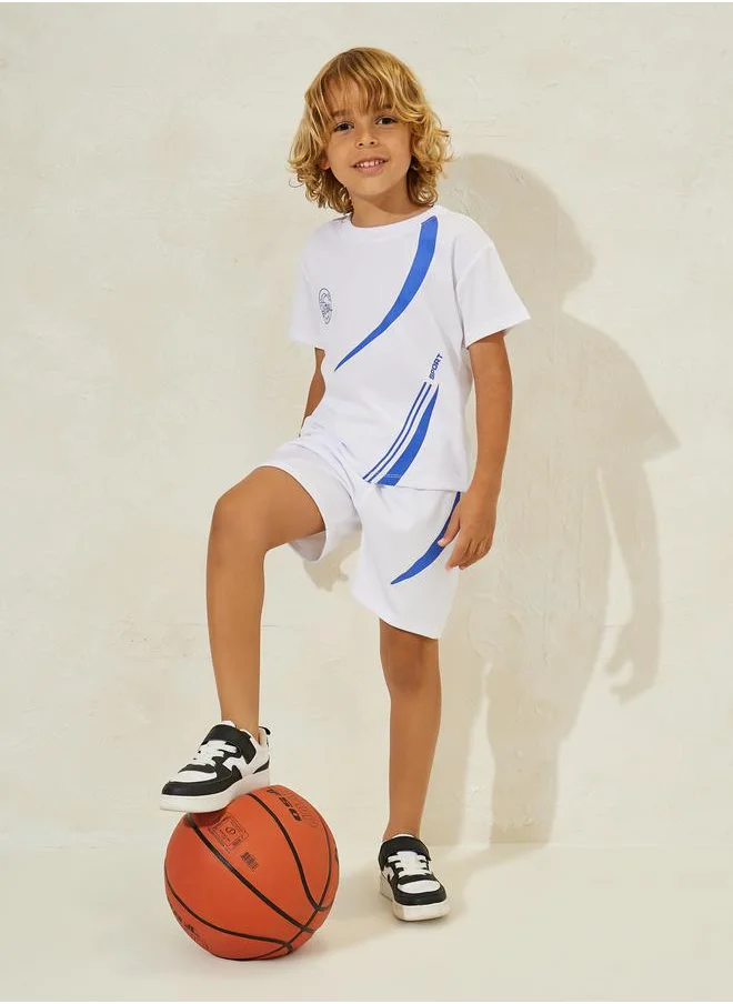 ستايلي Short-Sleeved Quick-Drying Sportswear T-Shirt & Shorts Set