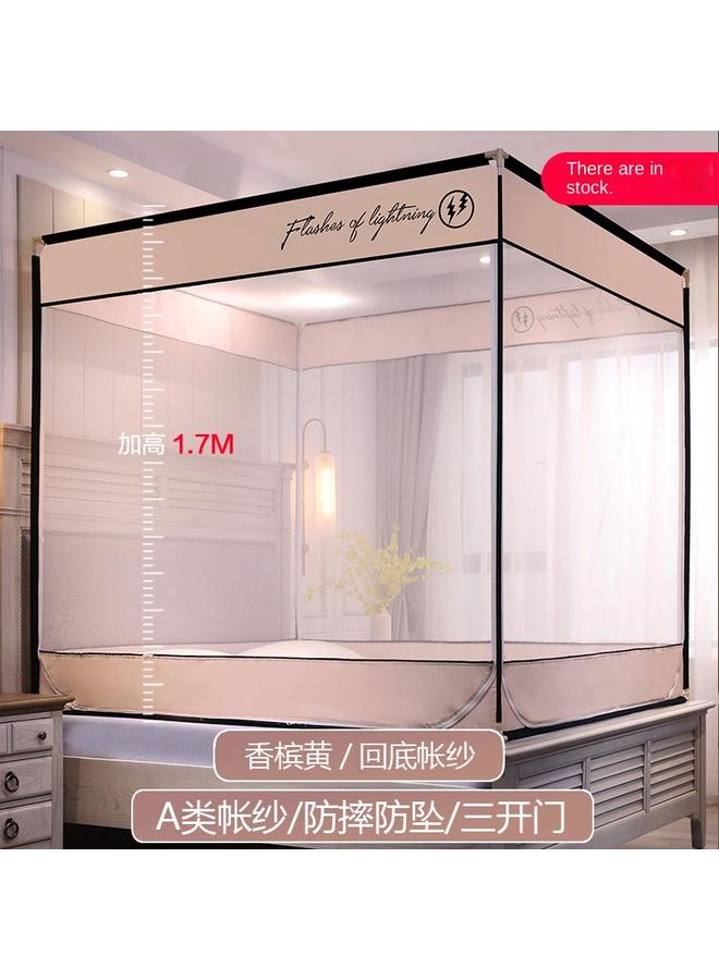 Bluejw 2022 Bed-style Square Top Anti-drop Mosquito Net Wholesale Three-door Zipper Seat Bed Tone Household Children's Anti-drop Text Tone - Image 1